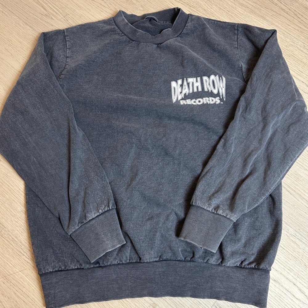 Death Row Records Doberman Graphic Sweatshirt Faded Black Mens Crewneck